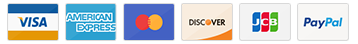 Visa, American Express, Mastercard, Discover, JCB and PayPal accepted